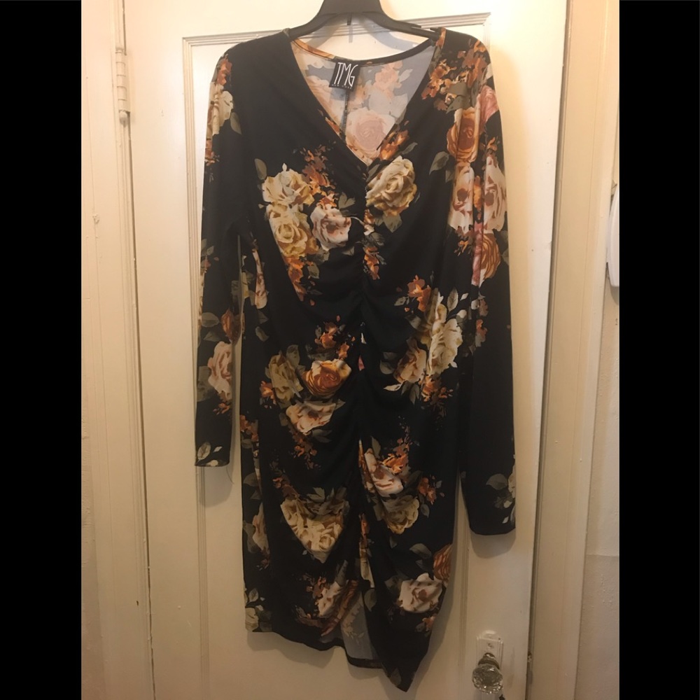 TMG Black floral dress.
